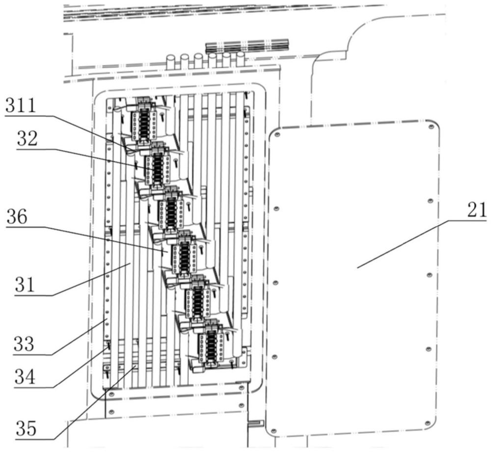 一种地铁车辆电气柜分段连接器在侧墙上的安装结构的制作方法
