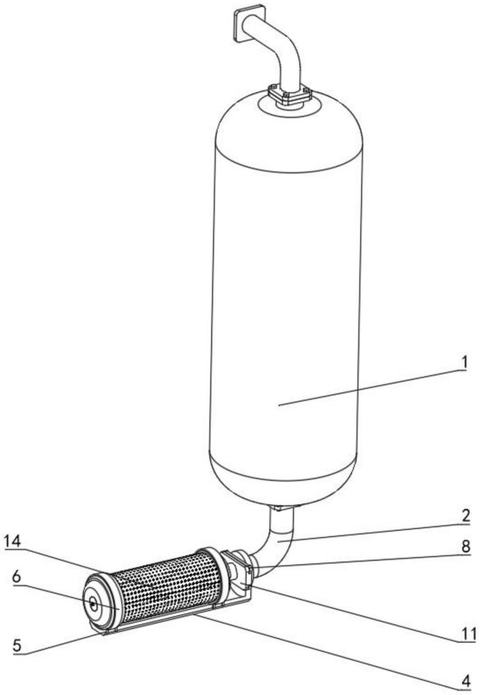 一种用于吸附式干燥器消声器的辅助安装结构的制作方法