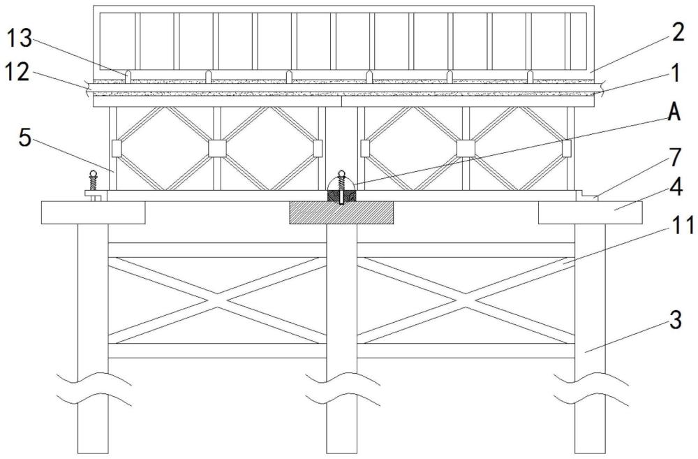 一种带有钢管桩支撑柱的栈桥的制作方法