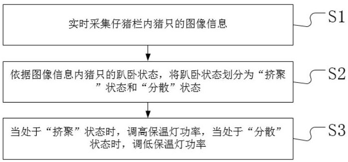 一种基于猪只行为视觉分析的保温灯控温方法及控制系统与流程