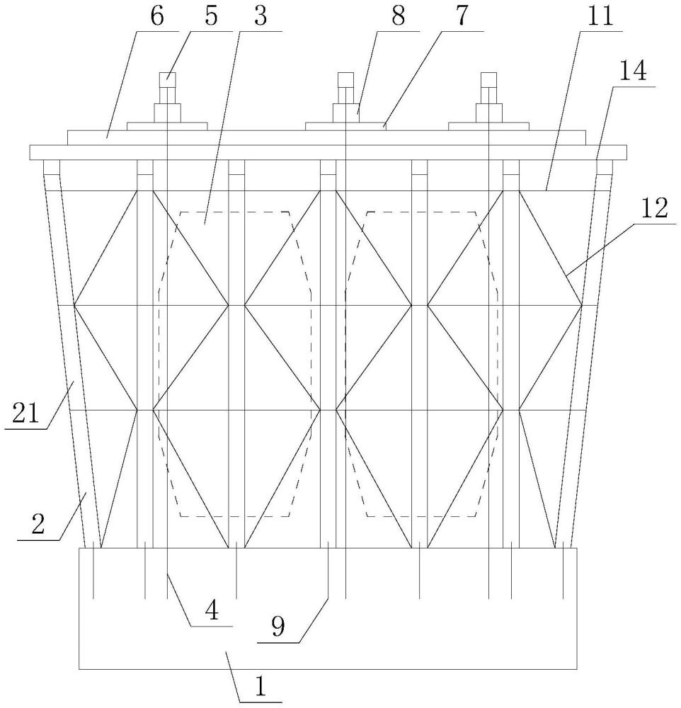 一种连续箱梁0号块施工钢管桩支架及预压系统的制作方法