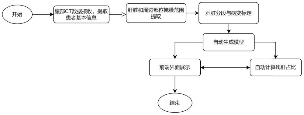 基于CT图像的肝部模型及残肝占比自动生成系统及方法