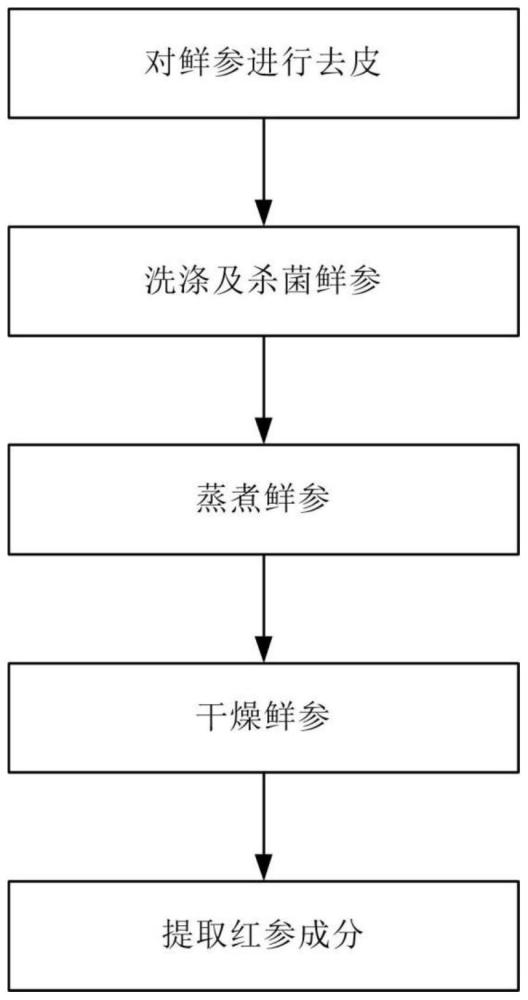 人参皂苷含量高的红参提取液的制备方法及使用该方法制备的红参提取液与流程