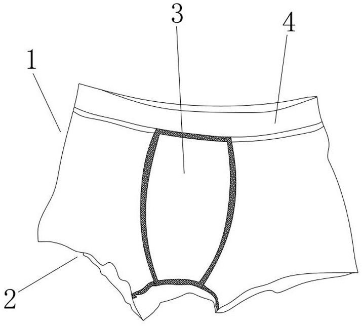 一种可自由剪裁裤脚的平角抗菌短裤的制作方法