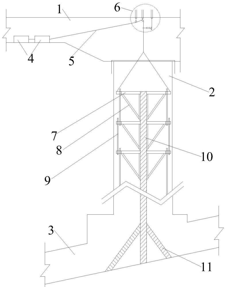 一种阶段式井下煤仓支护施工装置及施工方法与流程