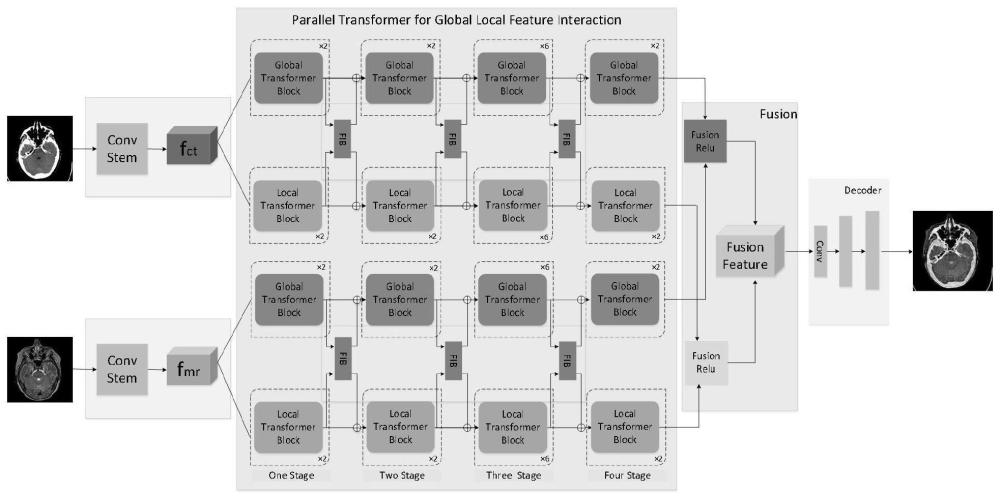 一种全局与局部特征交互并行的多模态医学图像融合方法