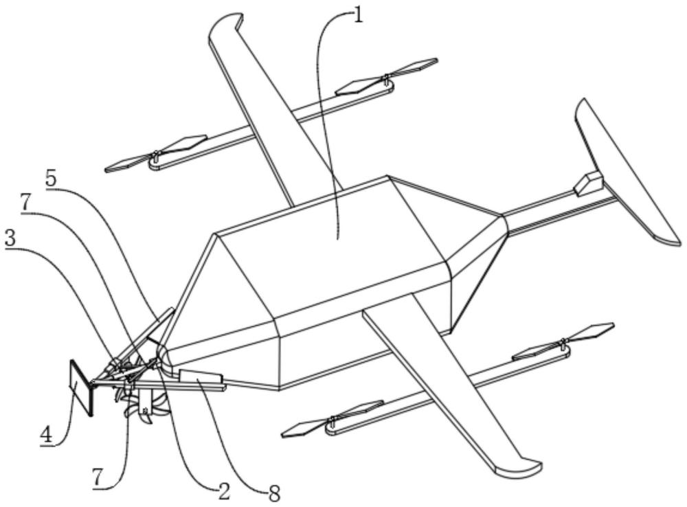 一种电动复合翼无人机落水防护结构