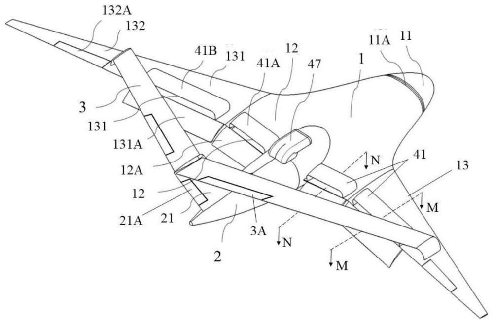 采用引射式动力风扇的混合翼身-联结翼布局的氢能飞机
