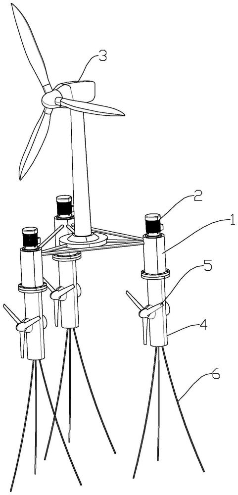 一种海上风力潮流能组合式互补发电装置