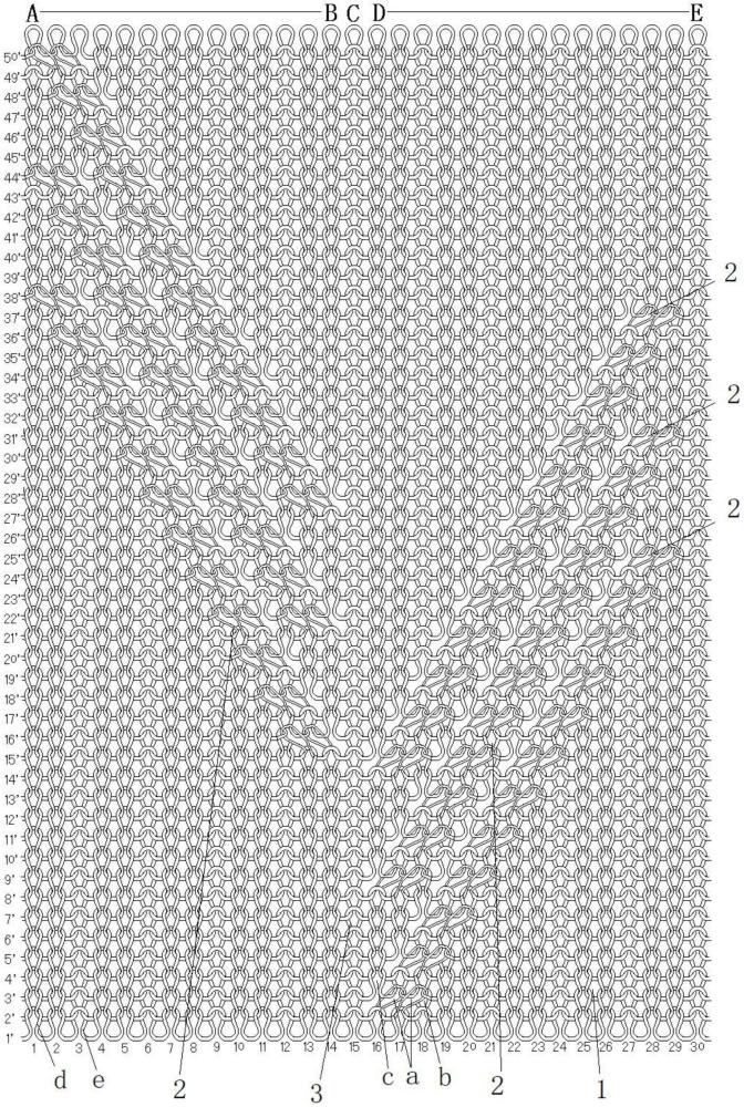 柳叶纹花型组织结构的制作方法