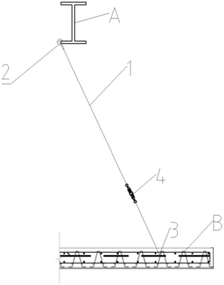悬挑桁架楼承板施工用反拉装置的制作方法