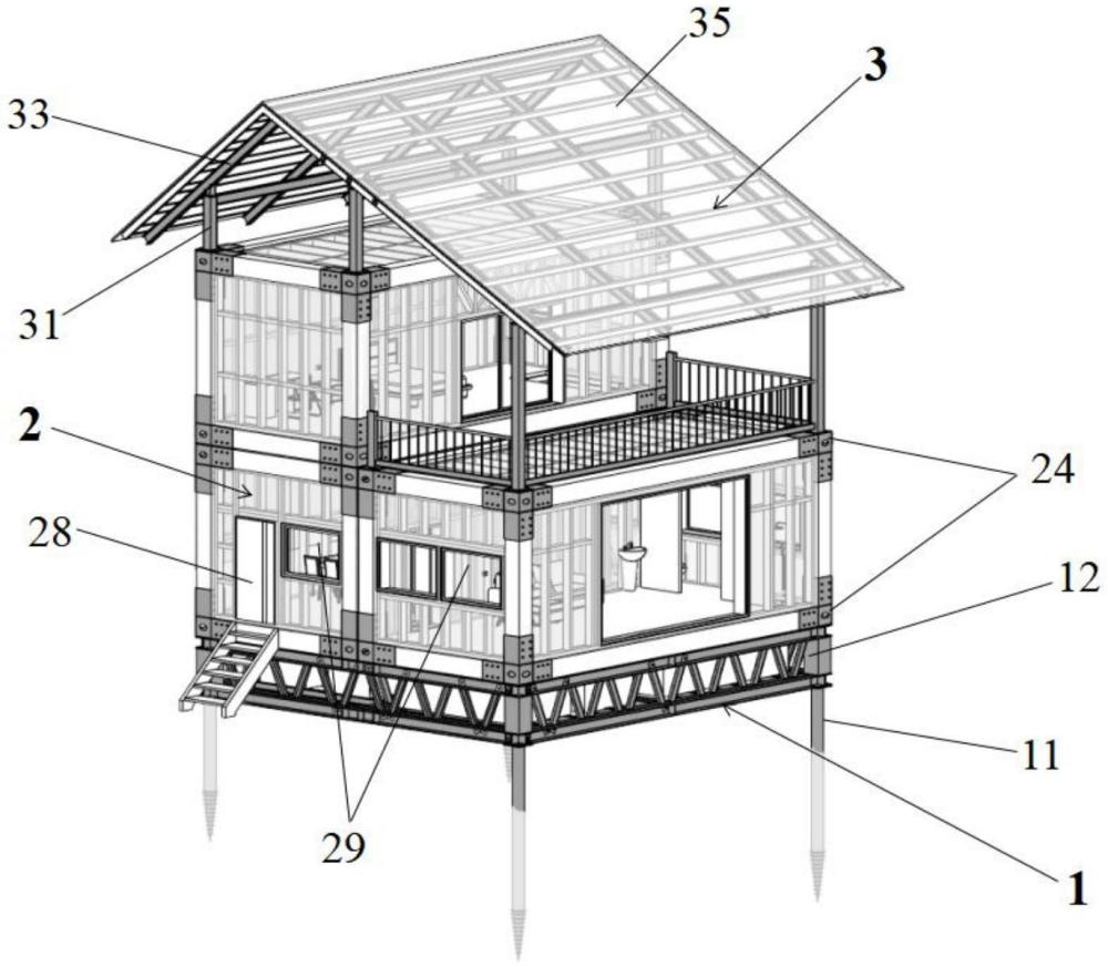 全装配式多功能集成模块化钢木结构小屋的制作方法