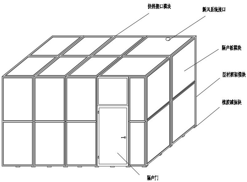 一种模块化快拼式隔音房的制作方法