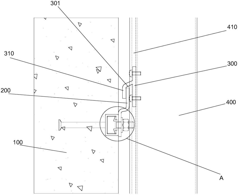 窄空间玻璃幕墙安装结构的制作方法