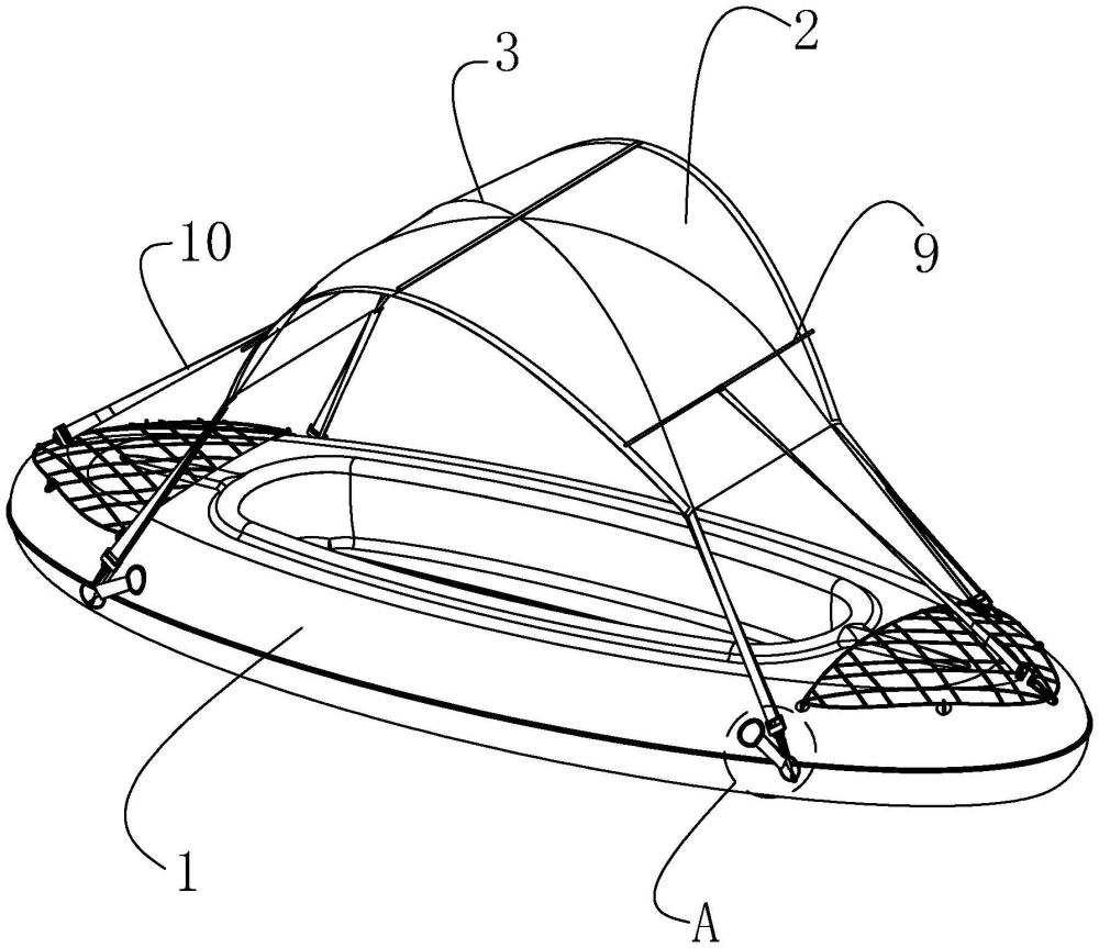 一种具有顶棚的充气独木舟的制作方法