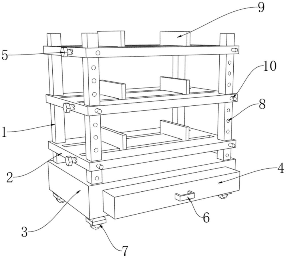 一種建筑施工防火器材架的制作方法