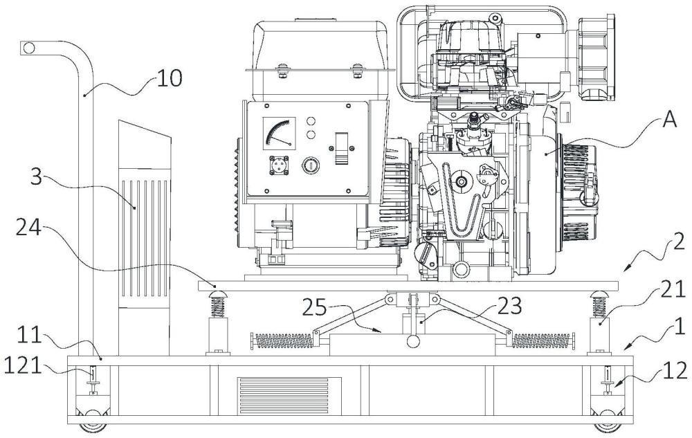 一種移動(dòng)式減振機(jī)構(gòu)及發(fā)電機(jī)組的制作方法