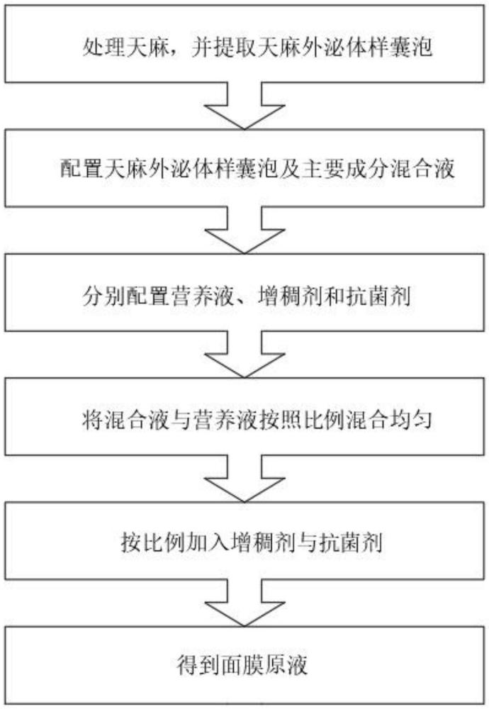 一种含有天麻来源外泌体样囊泡成分的面膜原液的制备方法