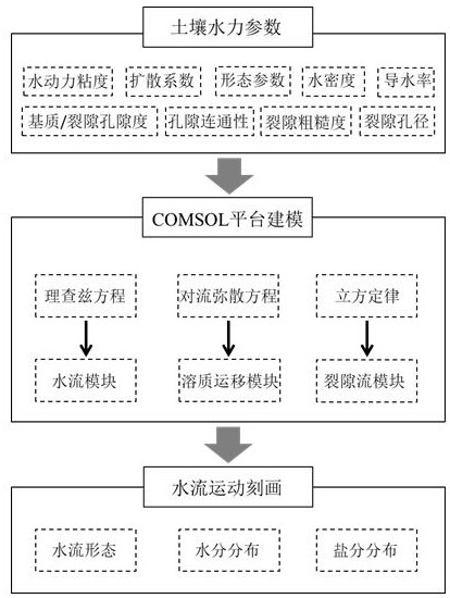 一种基于有限元理论的盐碱裂隙土壤水盐运移模拟方法