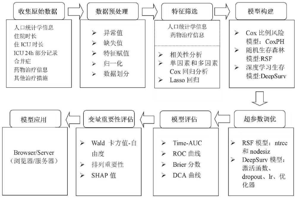 一种基于药物暴露的重症心力衰竭患者易损期内生存预测模型及其建立方法和应用与流程