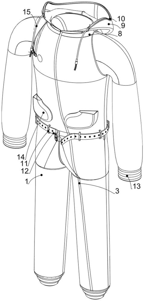 一種帶有加熱內(nèi)膽的戶外連體服的制作方法