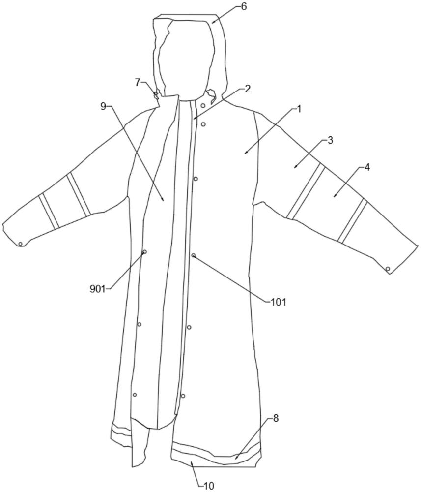 一种防风防雨的风雨衣的制作方法