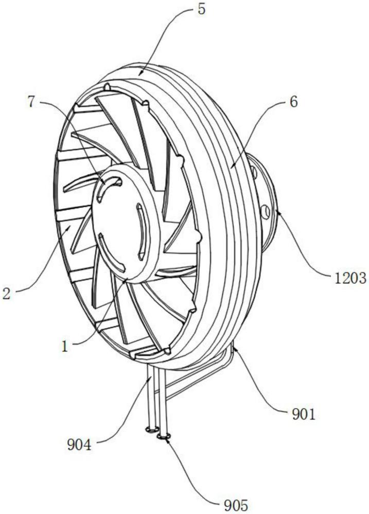 散熱式工業(yè)離風(fēng)機(jī)葉輪的制作方法