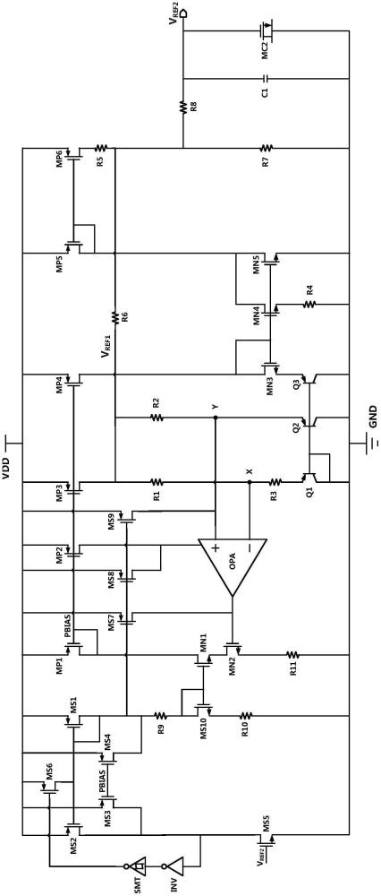 曲率補償?shù)母逷SRR低噪聲帶隙基準電路及其控制方法