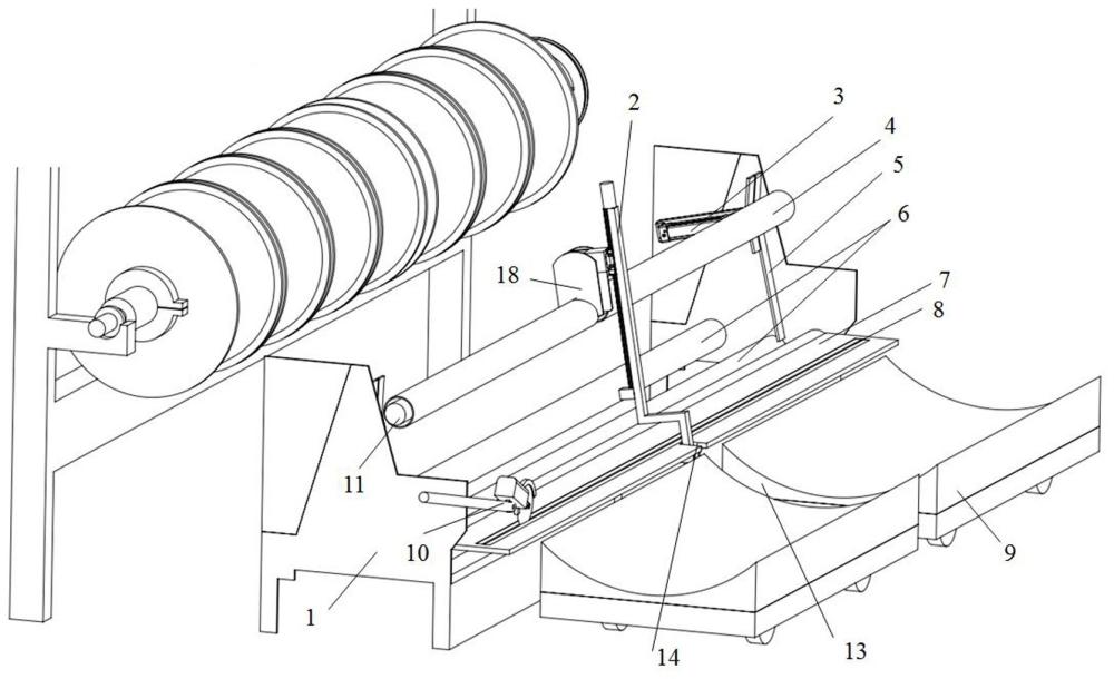 雙幅經(jīng)編機(jī)光軸自動(dòng)上機(jī)和布卷自動(dòng)下機(jī)裝置及工作方法與流程