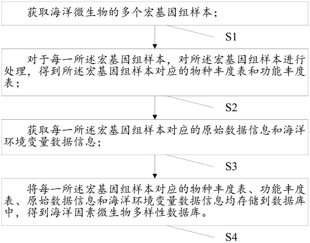 一種海洋因素微生物多樣性數(shù)據(jù)庫構(gòu)建方法及相關(guān)裝置