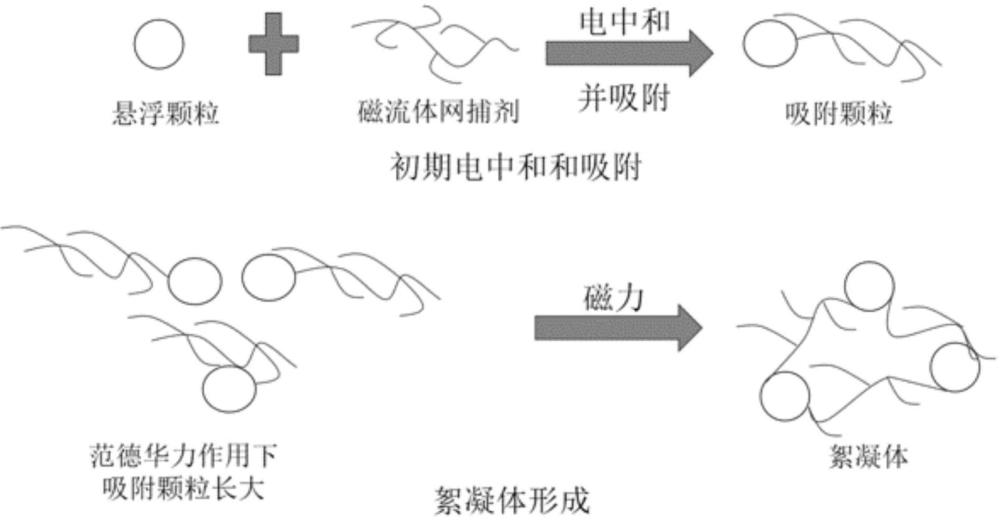 一種離心誘導納米磁流體化學網捕印染廢水中納米膠束和微米分散染料凈化印染廢水工藝