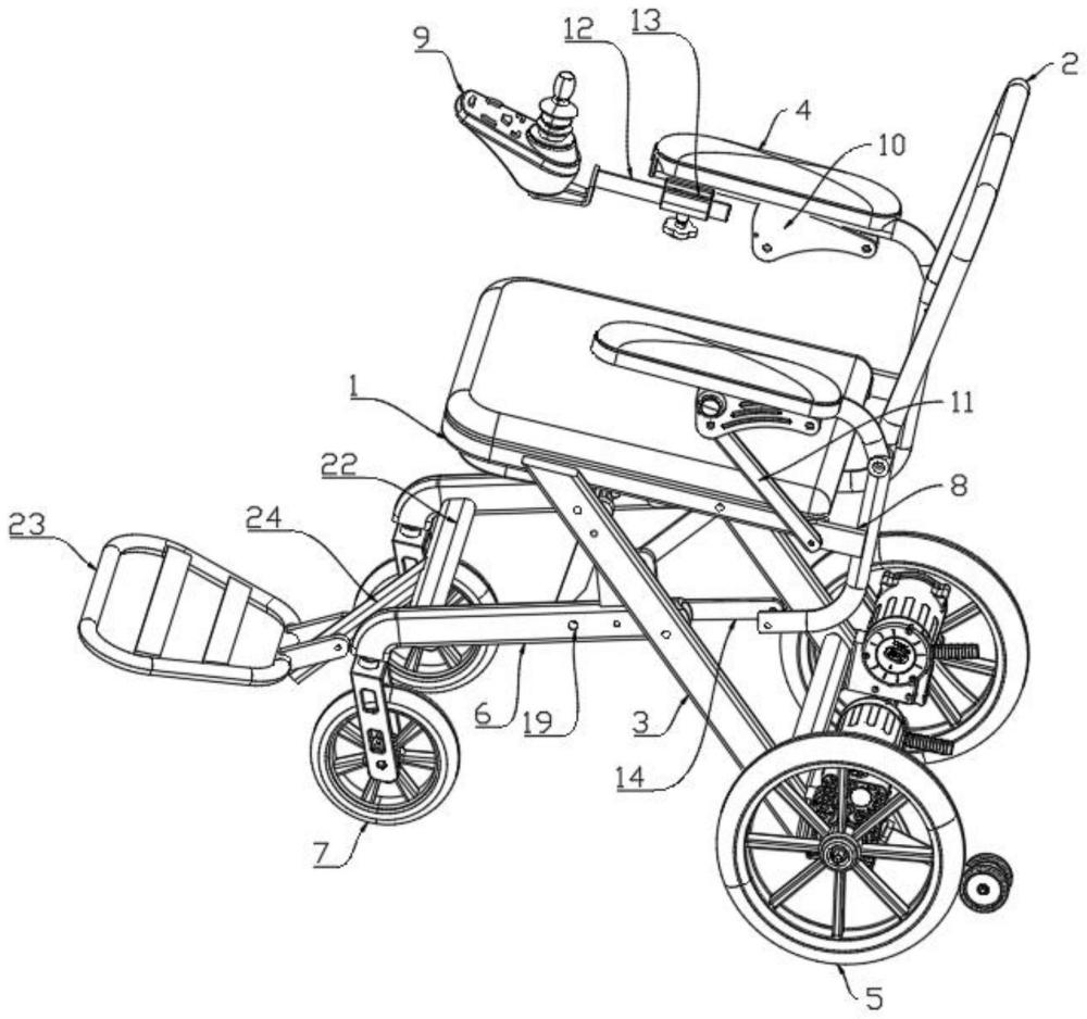 一種可折疊電動輪椅的制作方法