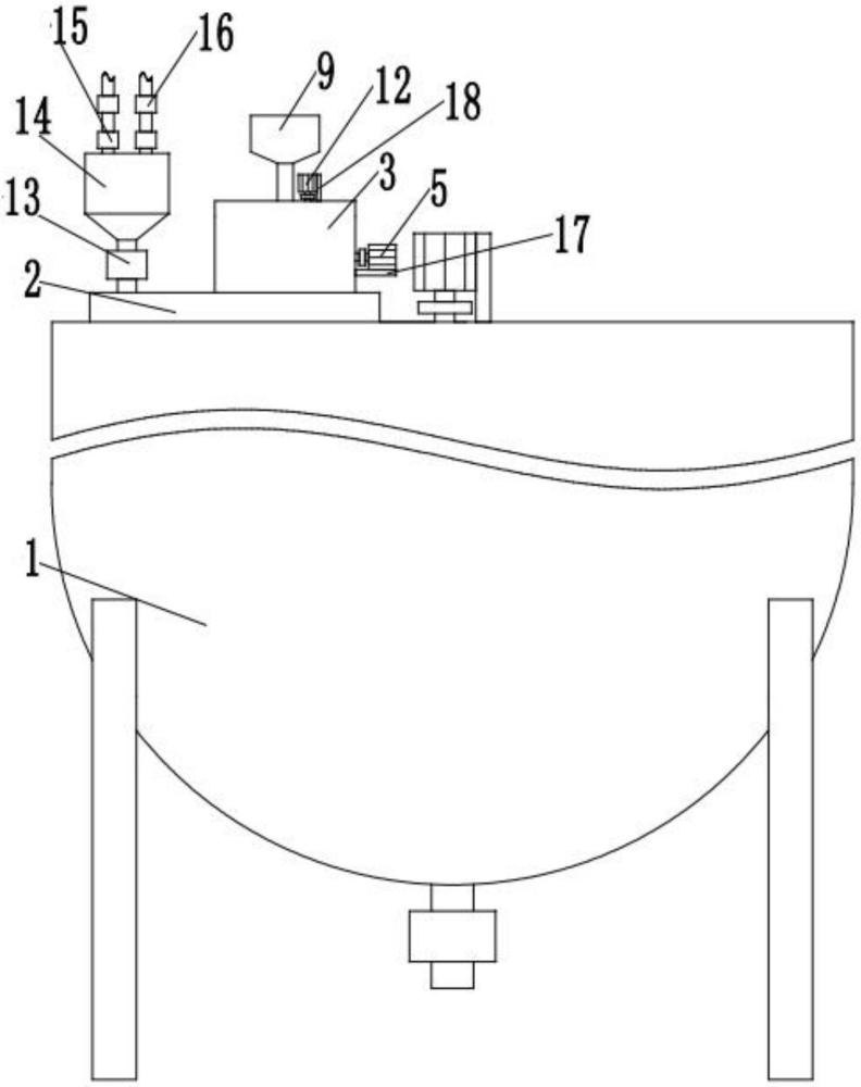 一種樹(shù)脂水性膠粘劑的反應(yīng)釜的投料機(jī)構(gòu)的制作方法