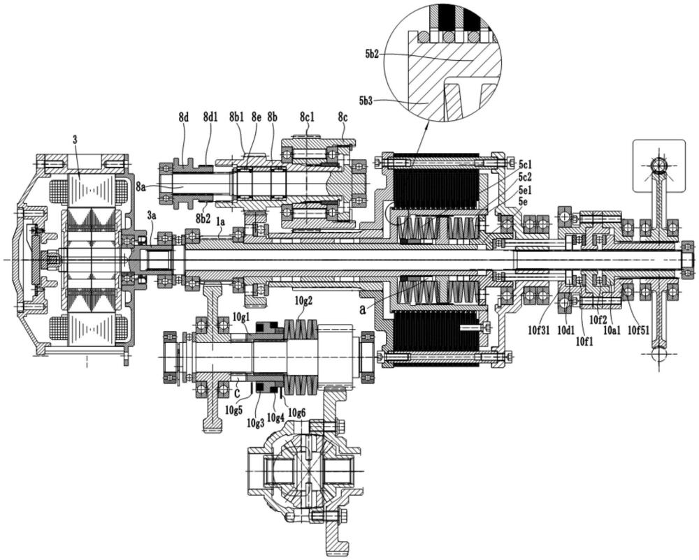 內(nèi)置傳動(dòng)人控倒車離合片式電控自動(dòng)變速電驅(qū)動(dòng)系統(tǒng)的制作方法