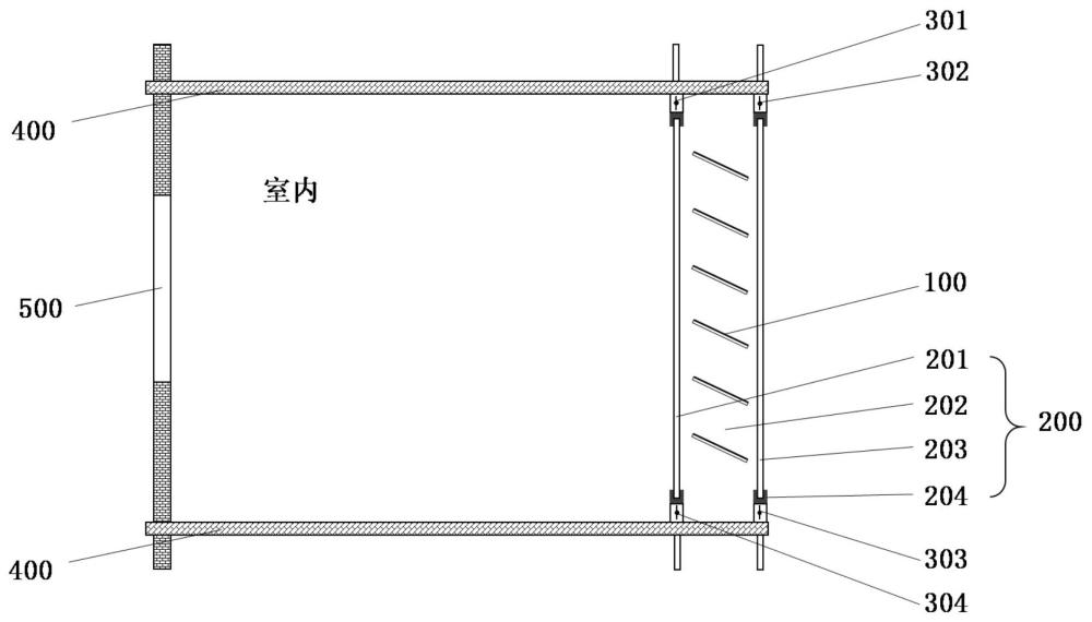 一種內(nèi)置發(fā)電相變一體化遮陽(yáng)百葉的通風(fēng)玻璃幕墻系統(tǒng)