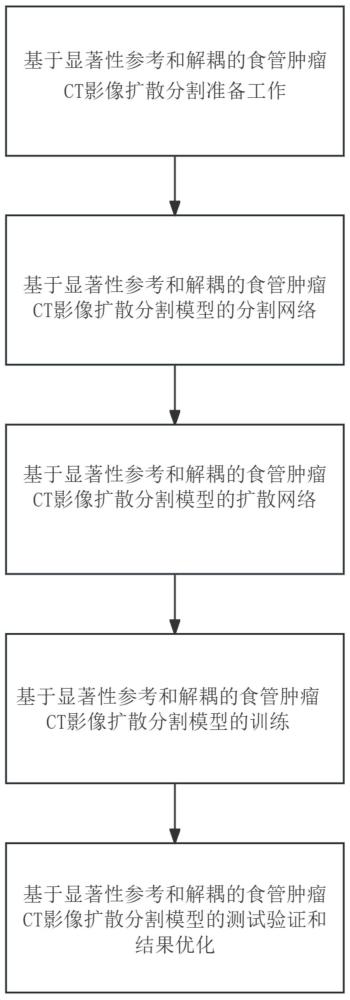 一種顯著性參考和解耦的食管腫瘤CT影像擴散分割方法