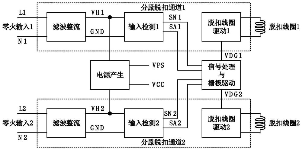 雙路分勵(lì)脫扣器控制電路的制作方法