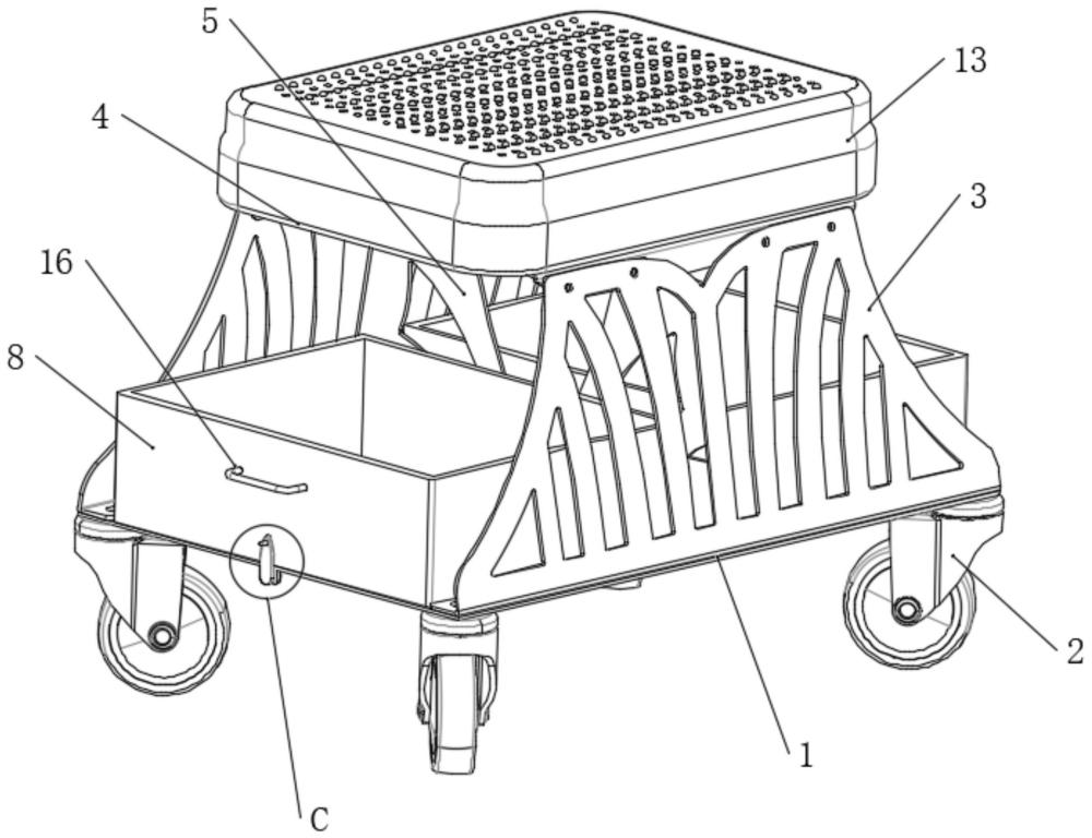 一種堅(jiān)固耐用的修車(chē)椅的制作方法