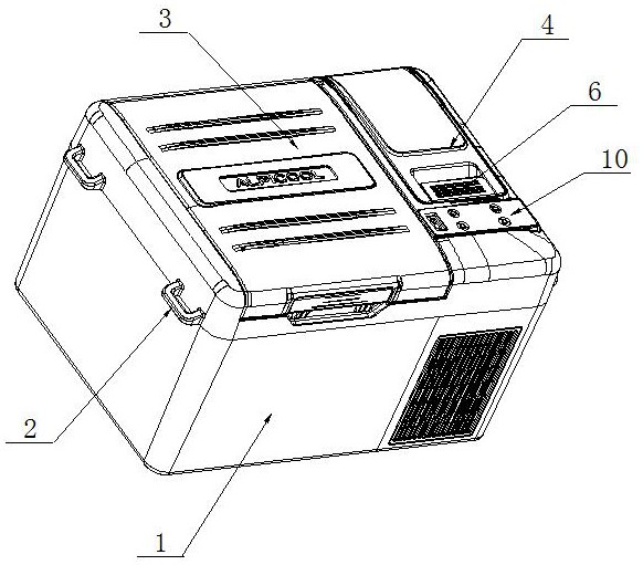 一種帶有綁帶口的車載冰箱電池蓋快速開合結構的制作方法