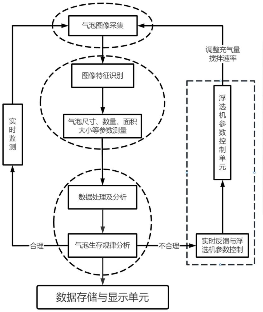 用于浮選機(jī)中泡沫尺寸與生存規(guī)律的垂直監(jiān)測(cè)系統(tǒng)的制作方法