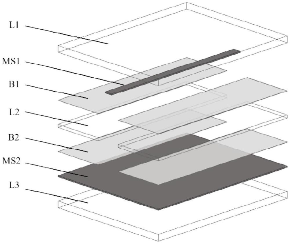 一種基于基板堆疊鍵合的低損耗微帶傳輸線