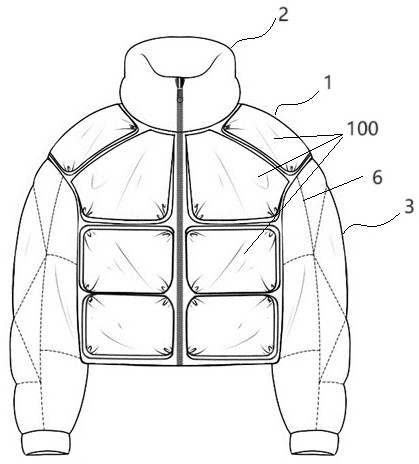 一種外層疊置立體填充格的服裝的制作方法