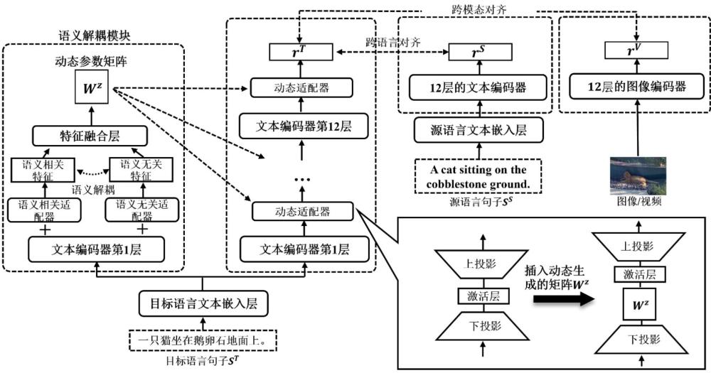 基于语义解耦和动态参数生成的跨语言跨模态检索方法