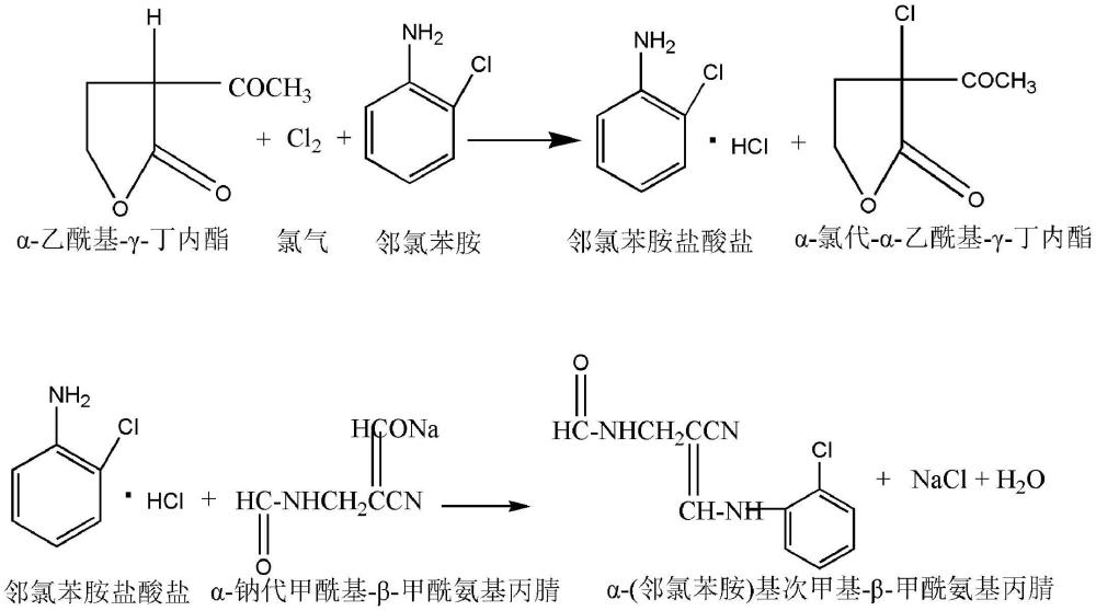 氯酯合成聯(lián)產(chǎn)α-（鄰氯苯胺）基次甲基-β-甲酰氨基丙腈的工藝及其應(yīng)用的制作方法