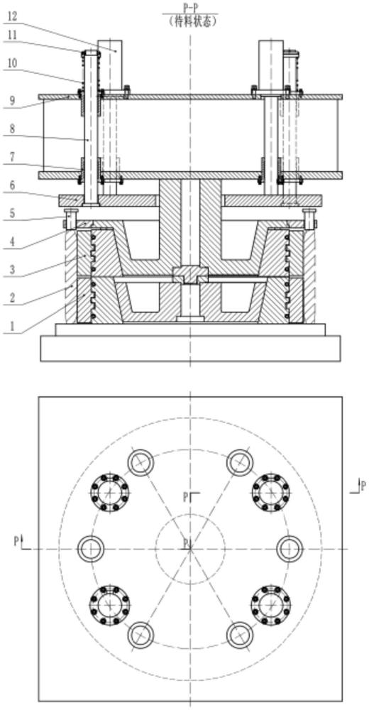 一種軸承模壓淬火機(jī)床用端面限形及脫模機(jī)構(gòu)的制作方法