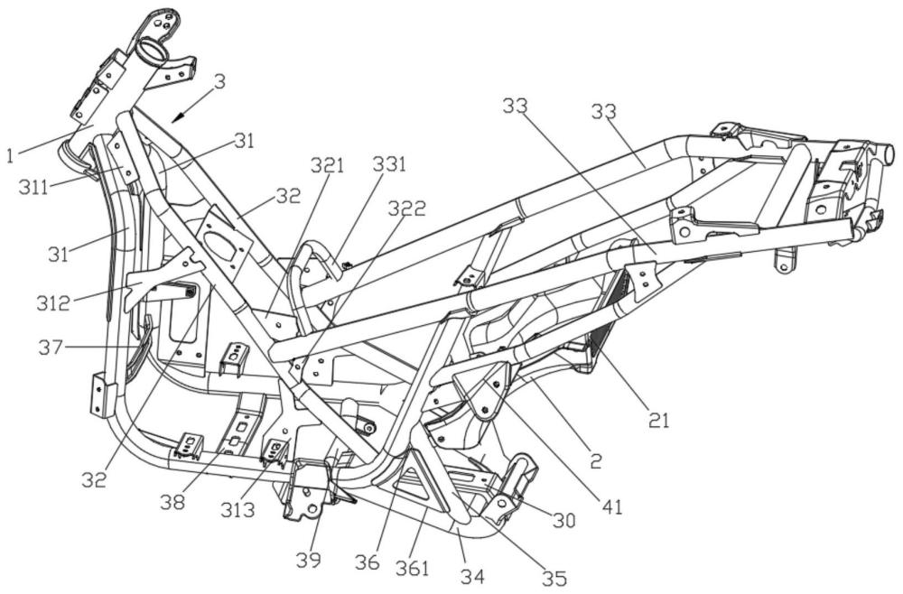 一種搖籃式車架以及電動(dòng)摩托車的制作方法