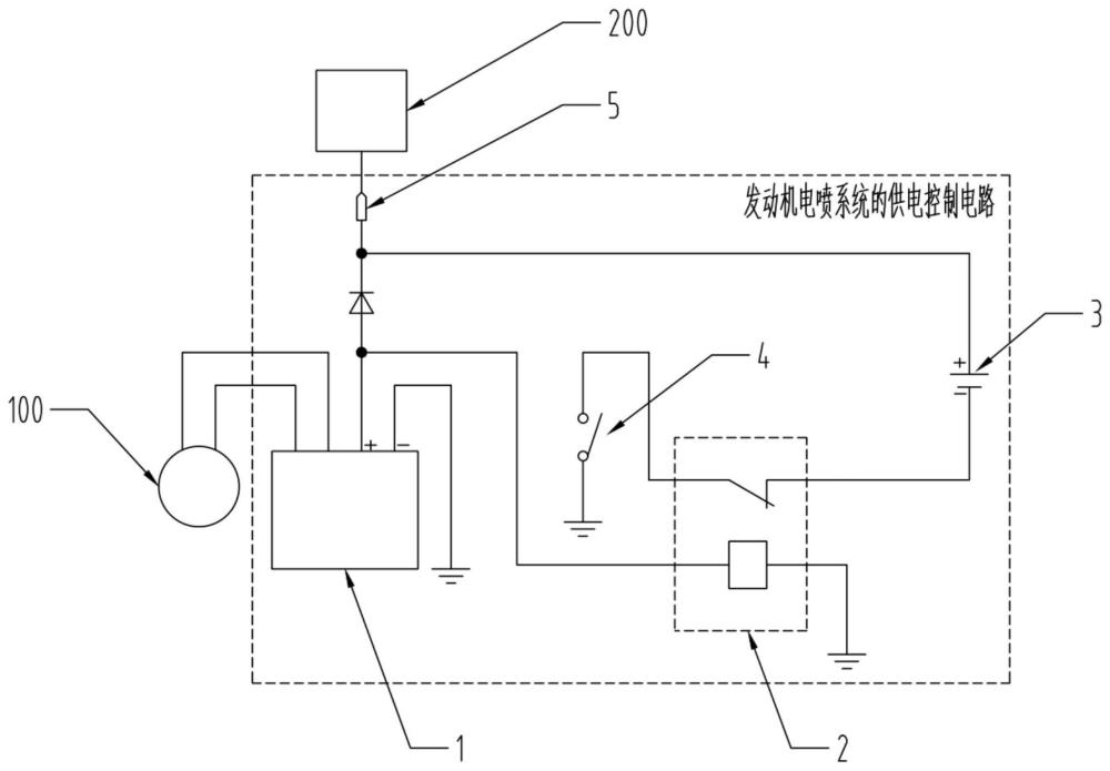 一種發(fā)動機(jī)電噴系統(tǒng)的供電控制電路及通用發(fā)動機(jī)的制作方法