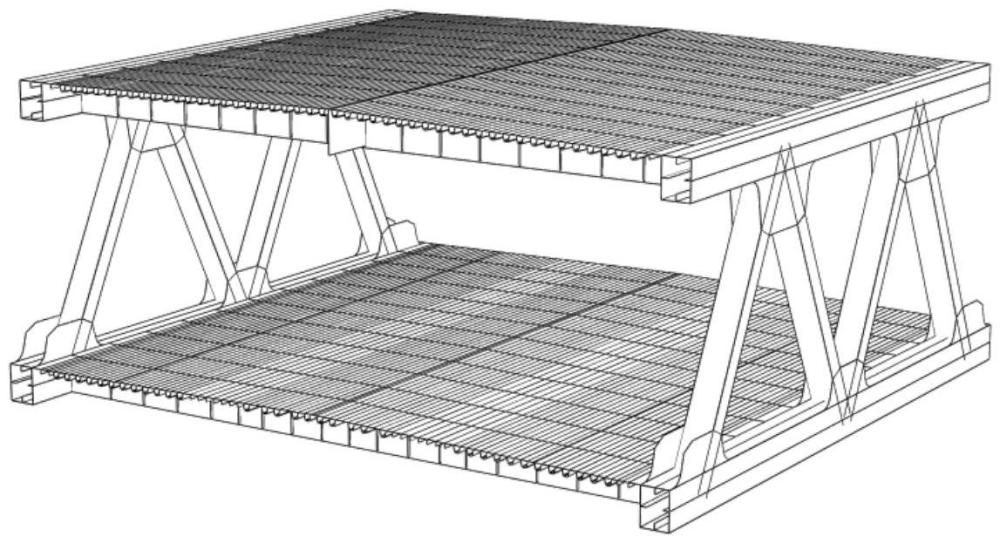 雙層鋼桁梁橋橫向溫度梯度模型
