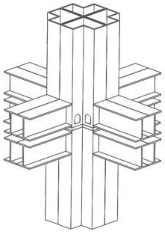 一種十字形模塊化鋼柱模塊間栓焊混合連接節(jié)點(diǎn)