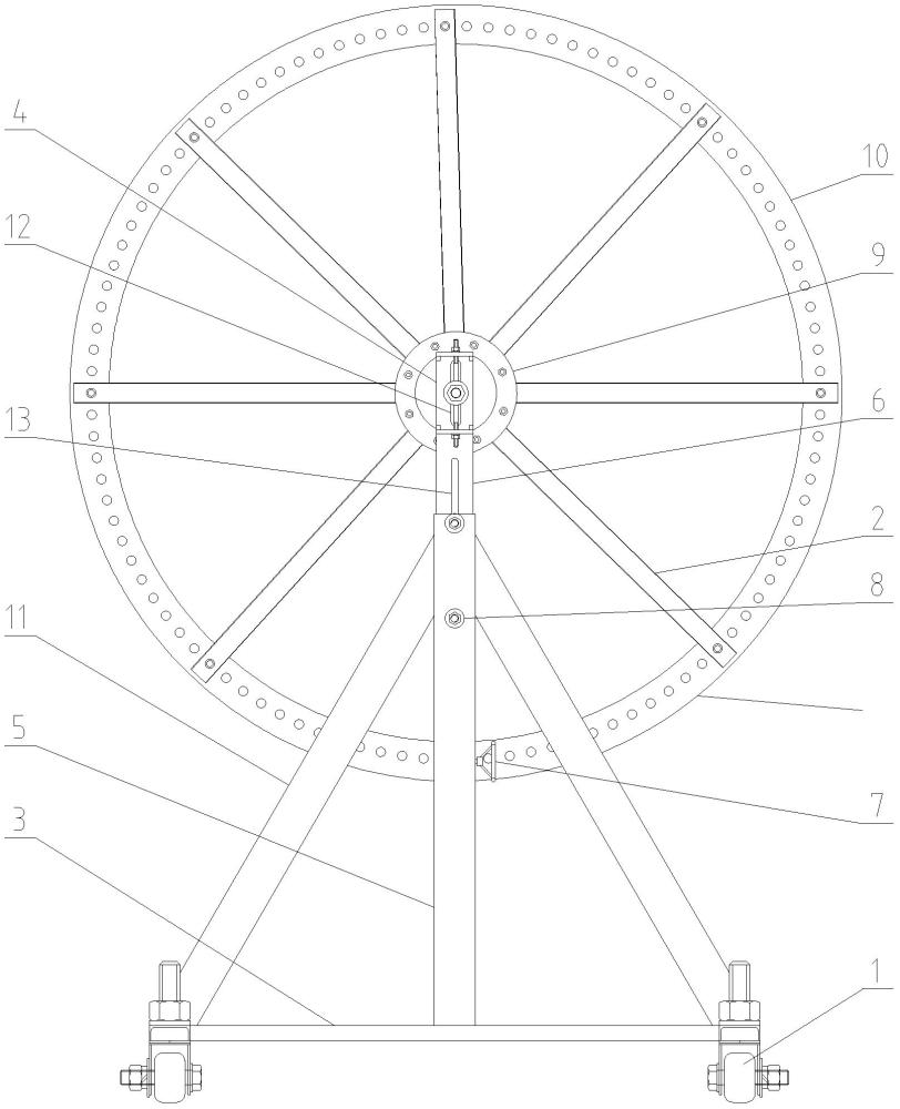 一種用于安裝塔筒的米字型支撐的輔助工裝的制作方法